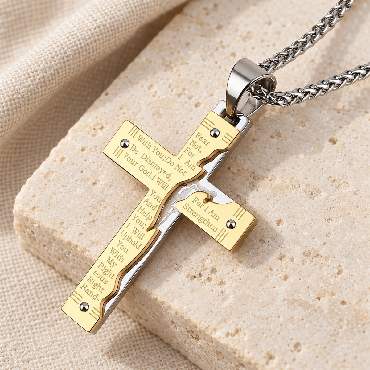 Jesus Crucifix Religion Cross Pendant Necklace