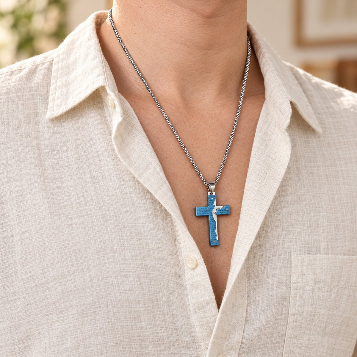 Jesus Crucifix Religion Cross Pendant Necklace