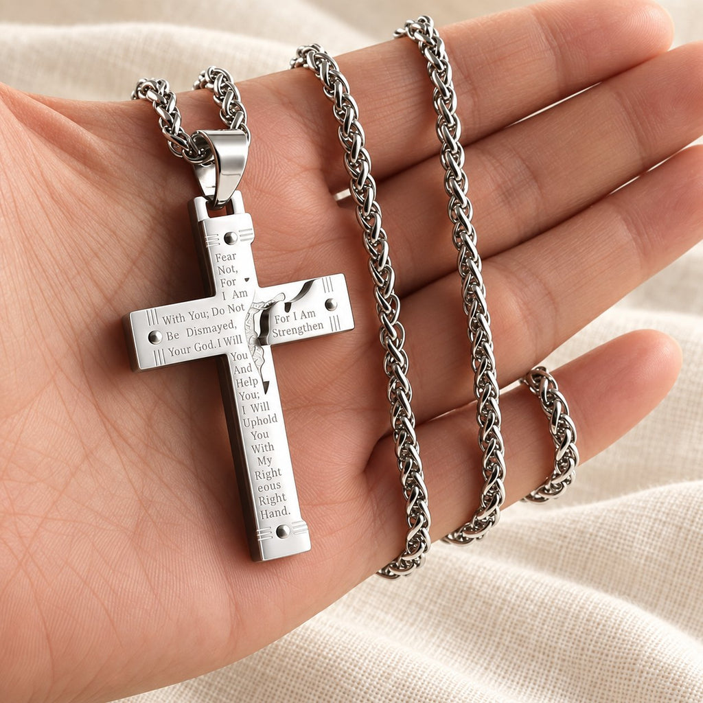 Jesus Crucifix Religion Cross Pendant Necklace