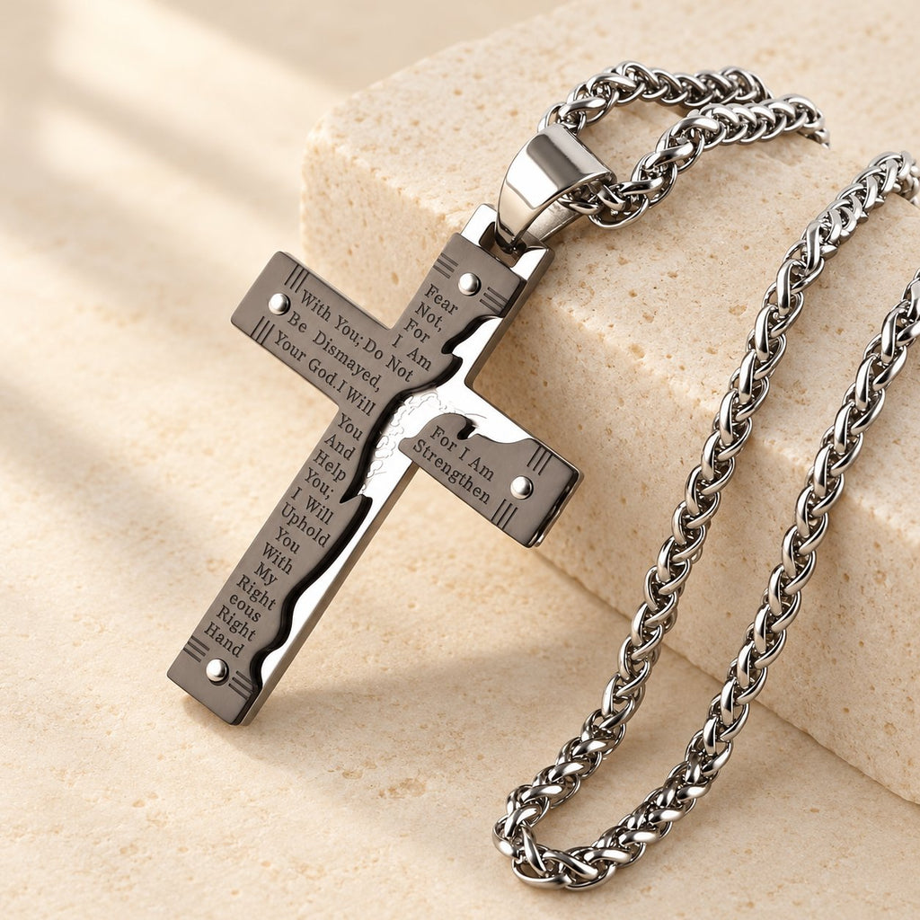 Jesus Crucifix Religion Cross Pendant Necklace