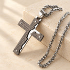 Jesus Crucifix Religion Cross Pendant Necklace