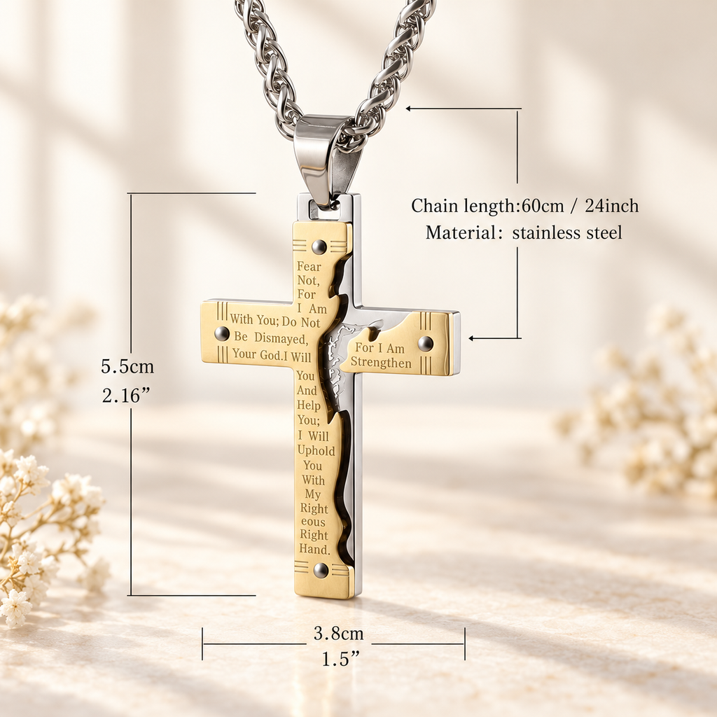 Jesus Crucifix Religion Cross Pendant Necklace