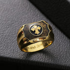 Anillo Religioso de Fe y Fuerza con Cruz de Jesús
