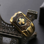 Anillo Religioso de Fe y Fuerza con Cruz de Jesús