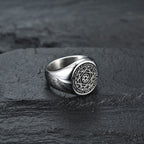 Anillo Talismán Sello de Salomón Estrella de Seis Puntas en Acero Inoxidable