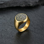 Anillo Talismán Sello de Salomón Estrella de Seis Puntas en Acero Inoxidable