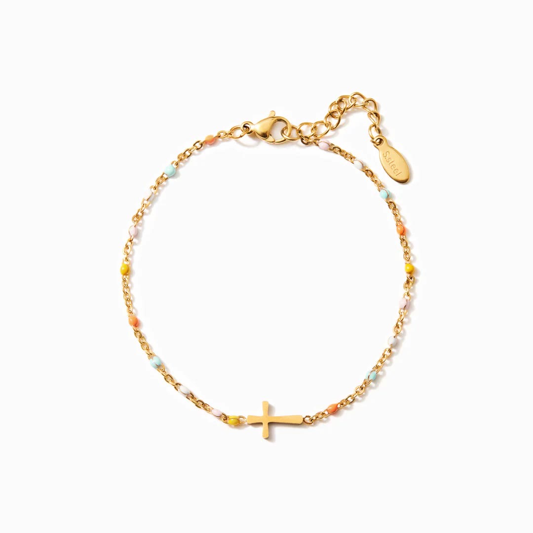 Pulsera Delicada de Cruz Minimalista