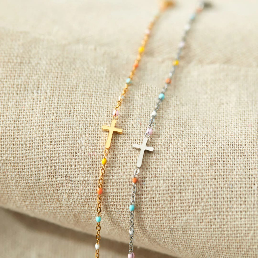 Pulsera Delicada de Cruz Minimalista