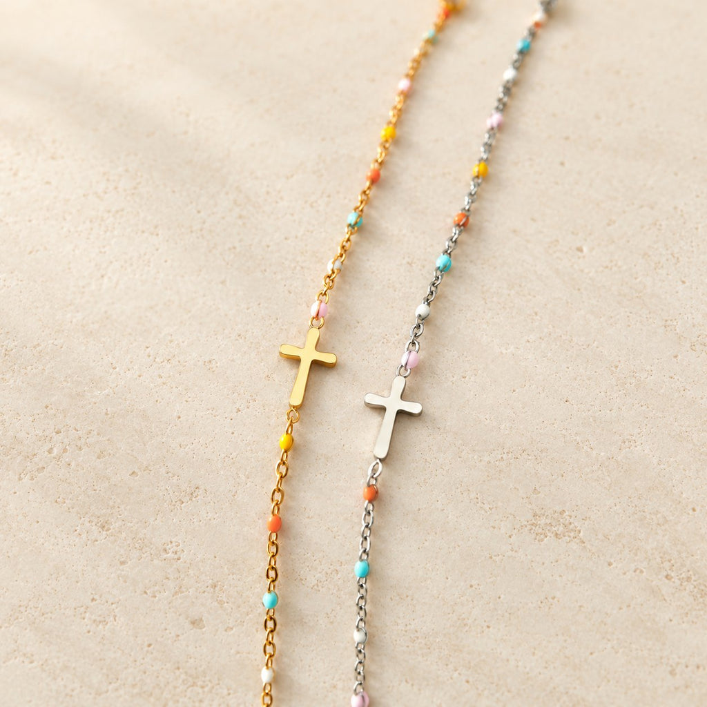Delicate Minimalist Cross Bracelet