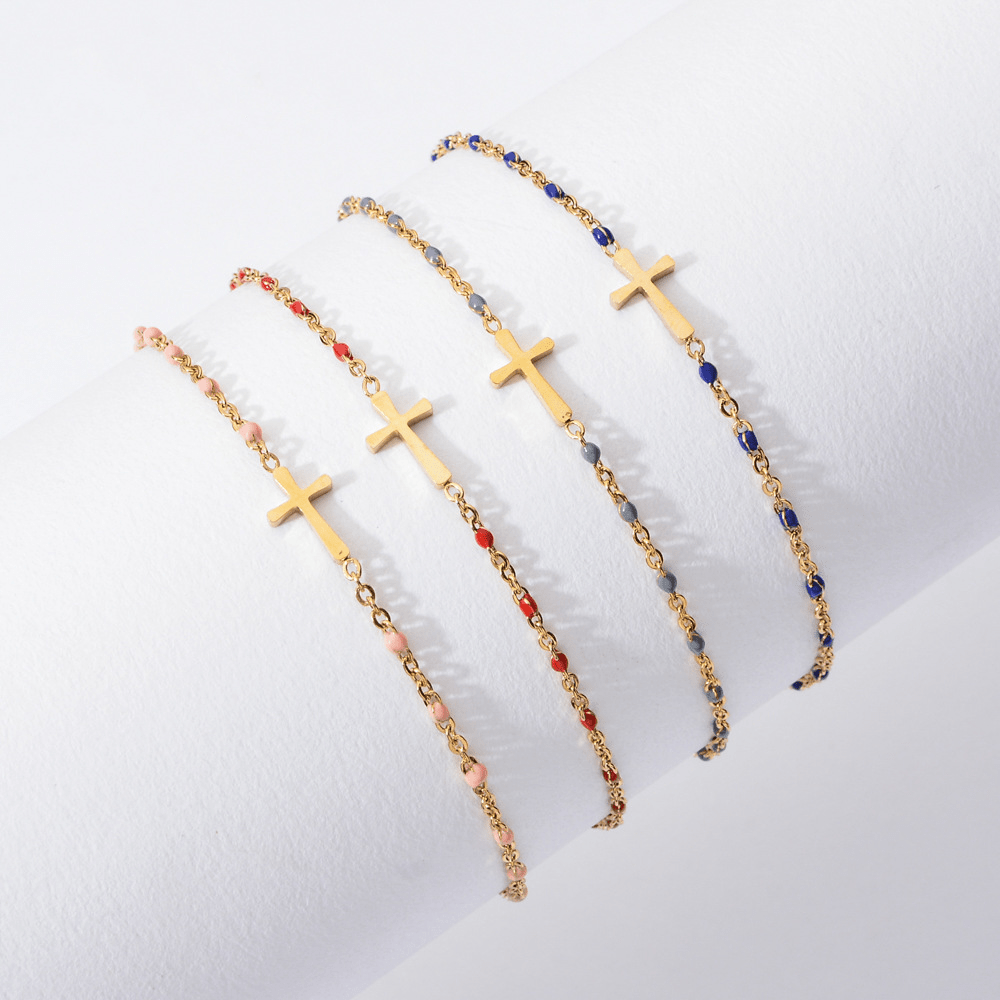 Pulsera Delicada de Cruz Minimalista
