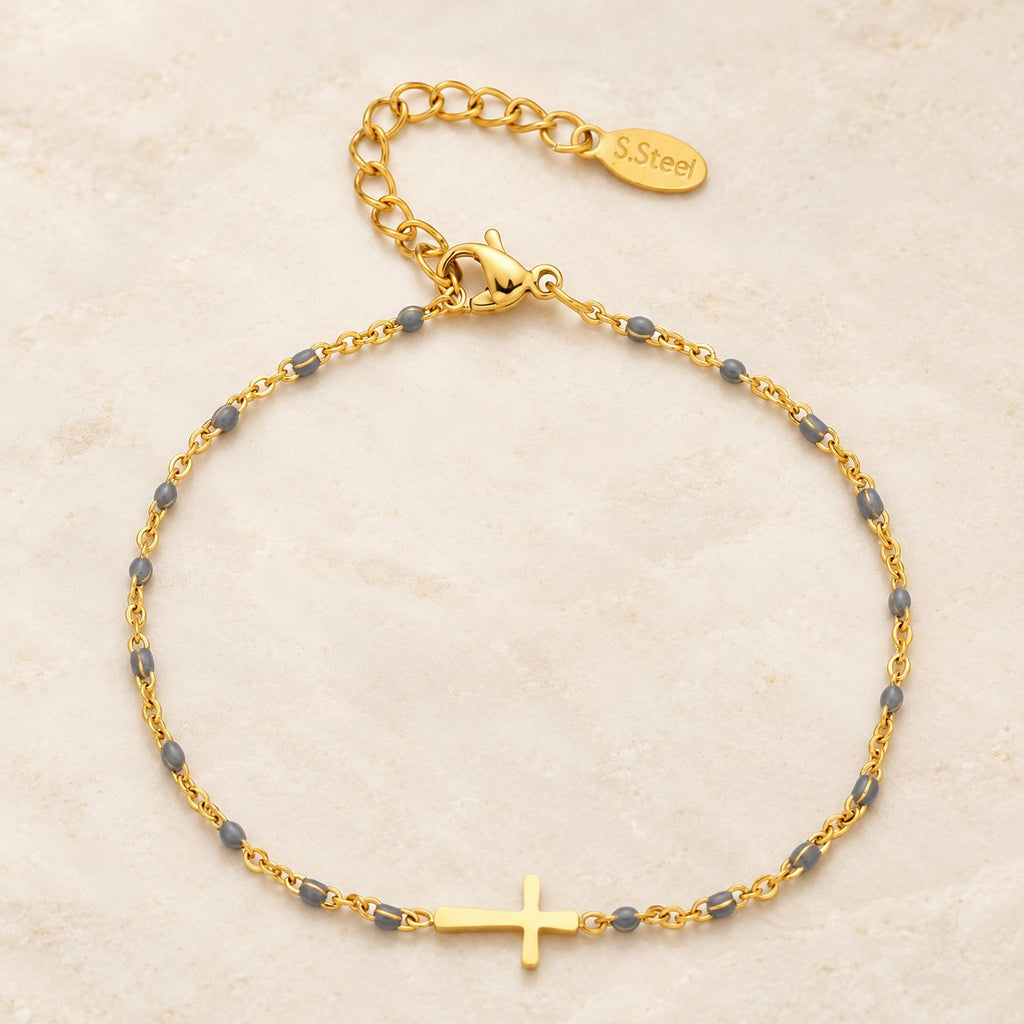 Delicate Minimalist Cross Bracelet