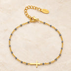 Delicate Minimalist Cross Bracelet