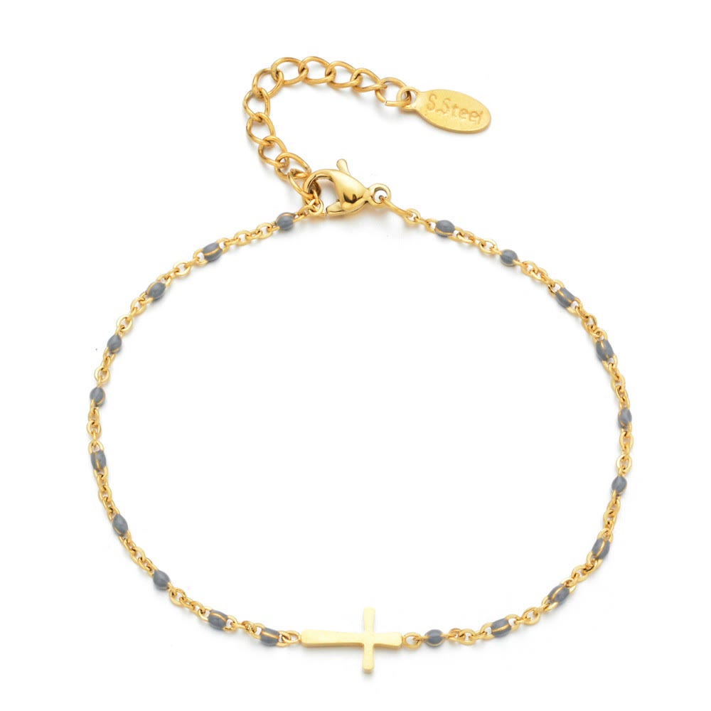 Pulsera Delicada de Cruz Minimalista
