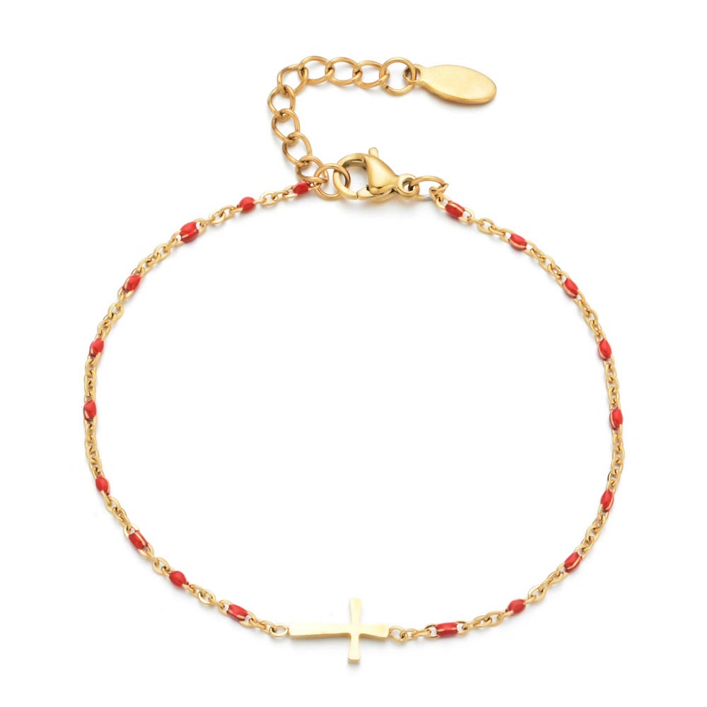 Pulsera Delicada de Cruz Minimalista