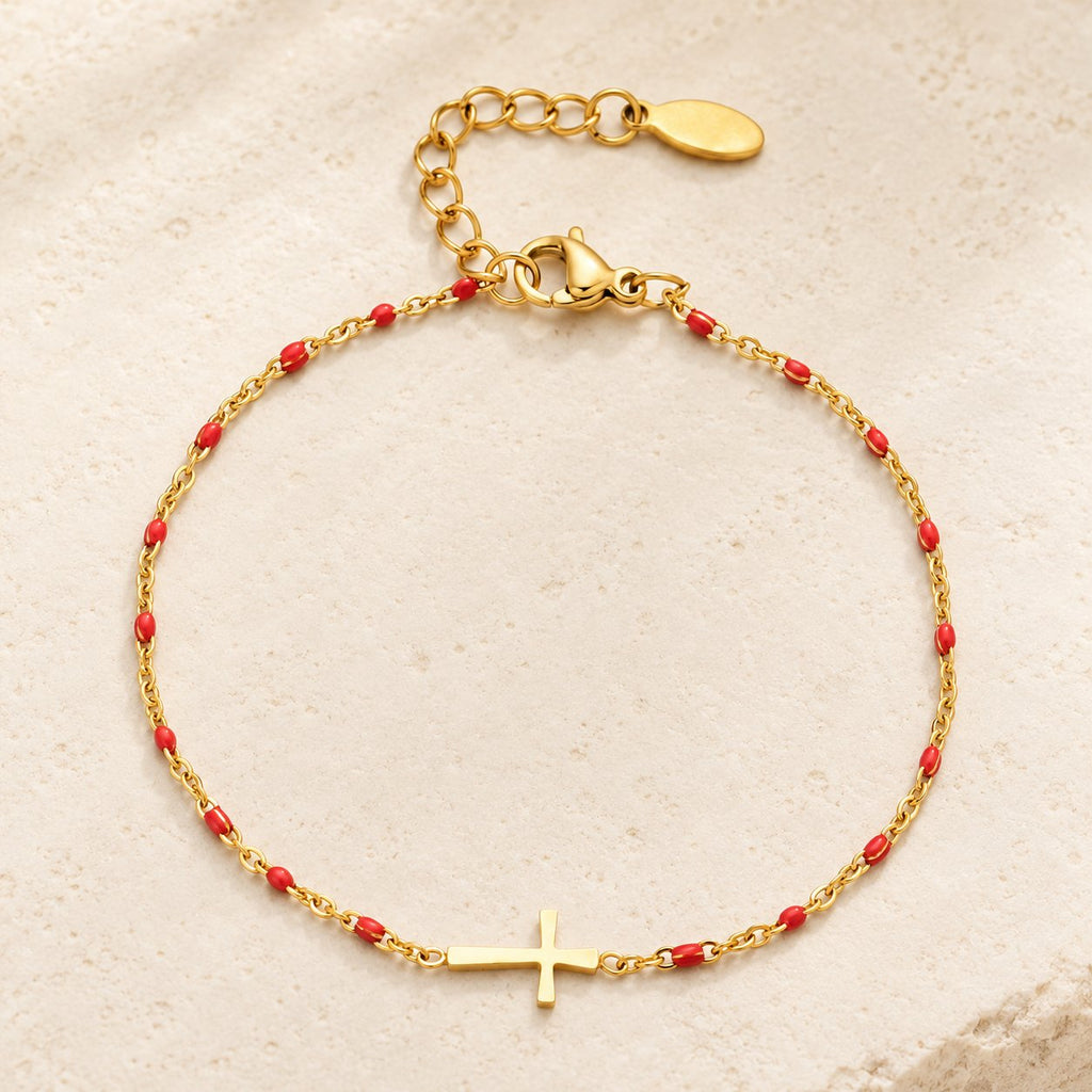 Delicate Minimalist Cross Bracelet