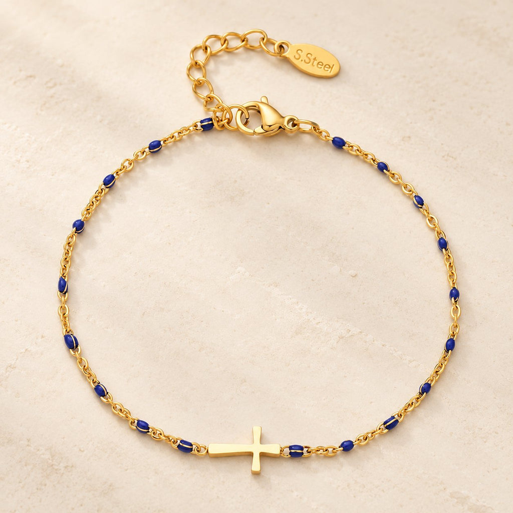 Delicate Minimalist Cross Bracelet