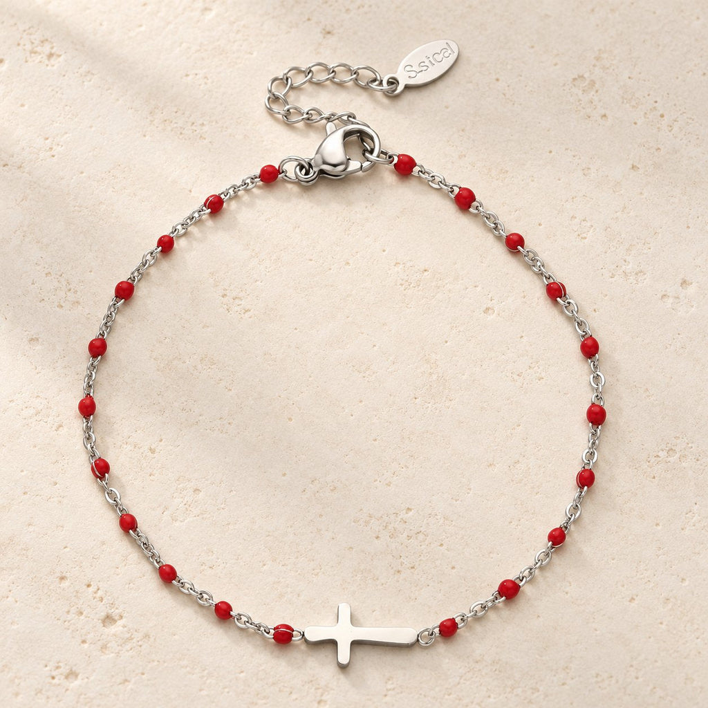 Delicate Minimalist Cross Bracelet