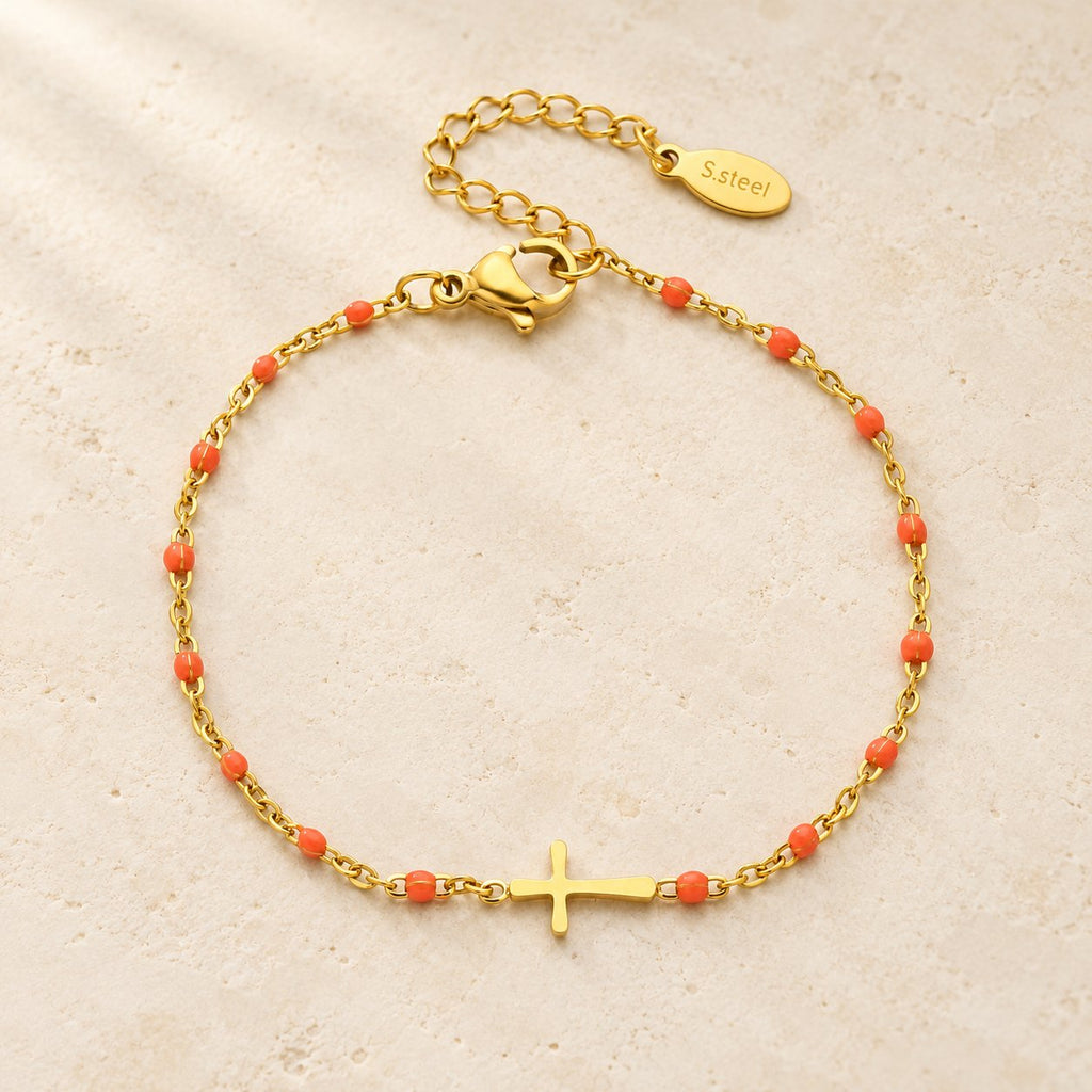 Delicate Minimalist Cross Bracelet