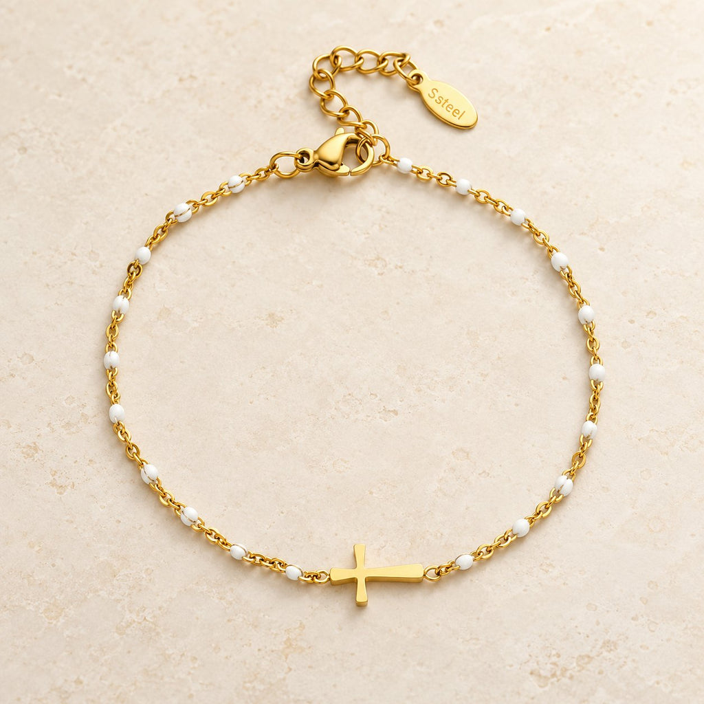 Delicate Minimalist Cross Bracelet