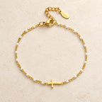 Delicate Minimalist Cross Bracelet