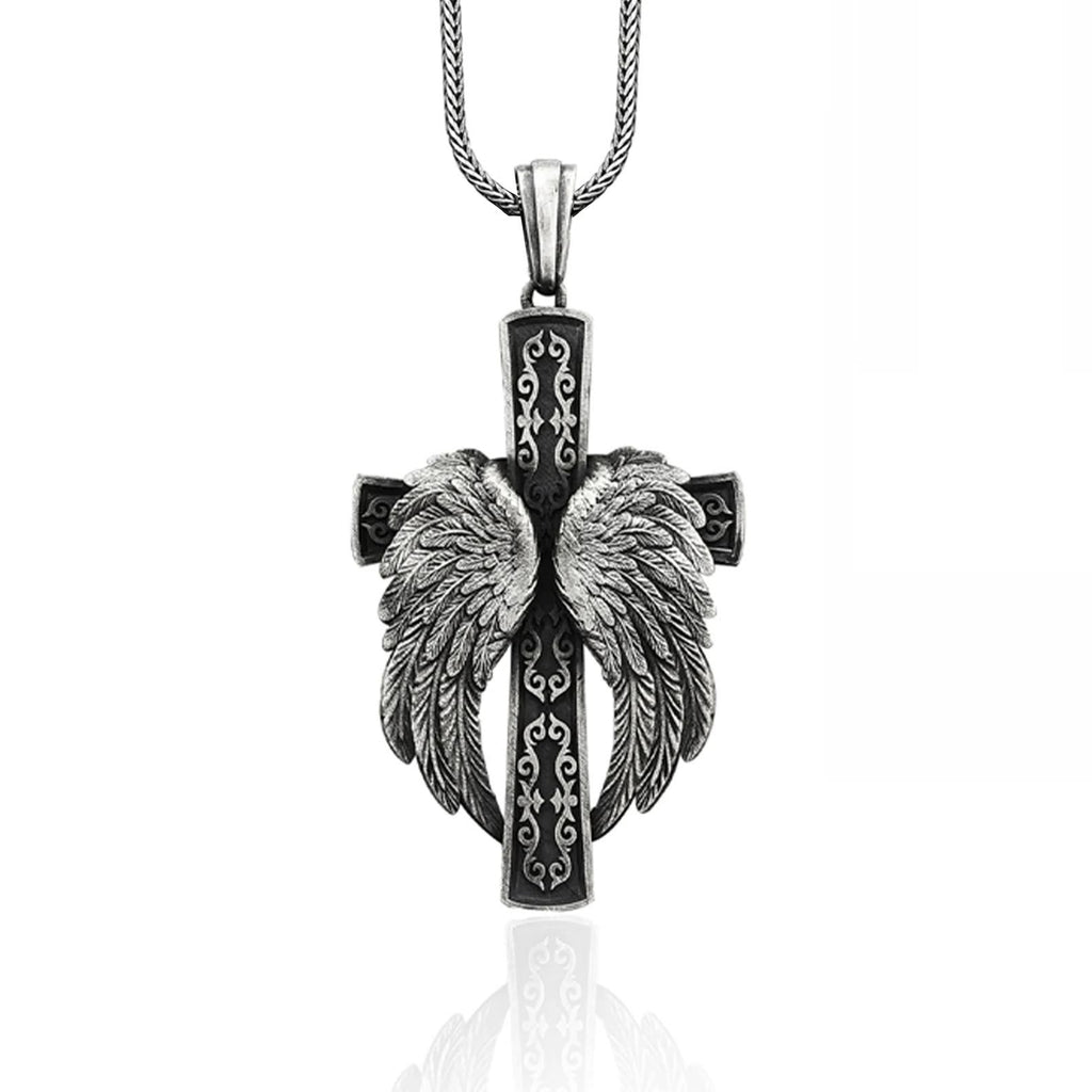 Collar Cristiano con Dije de Plata Cruz Alada