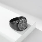 Anillo de Titanio Sellos de los Siete Arcángeles: Protección Cábala de Salomón
