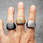 Anillo de Titanio Sellos de los Siete Arcángeles: Protección Cábala de Salomón