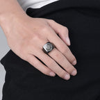 Anillo de Titanio Sellos de los Siete Arcángeles: Protección Cábala de Salomón
