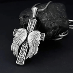 Collar Cristiano con Dije de Plata Cruz Alada