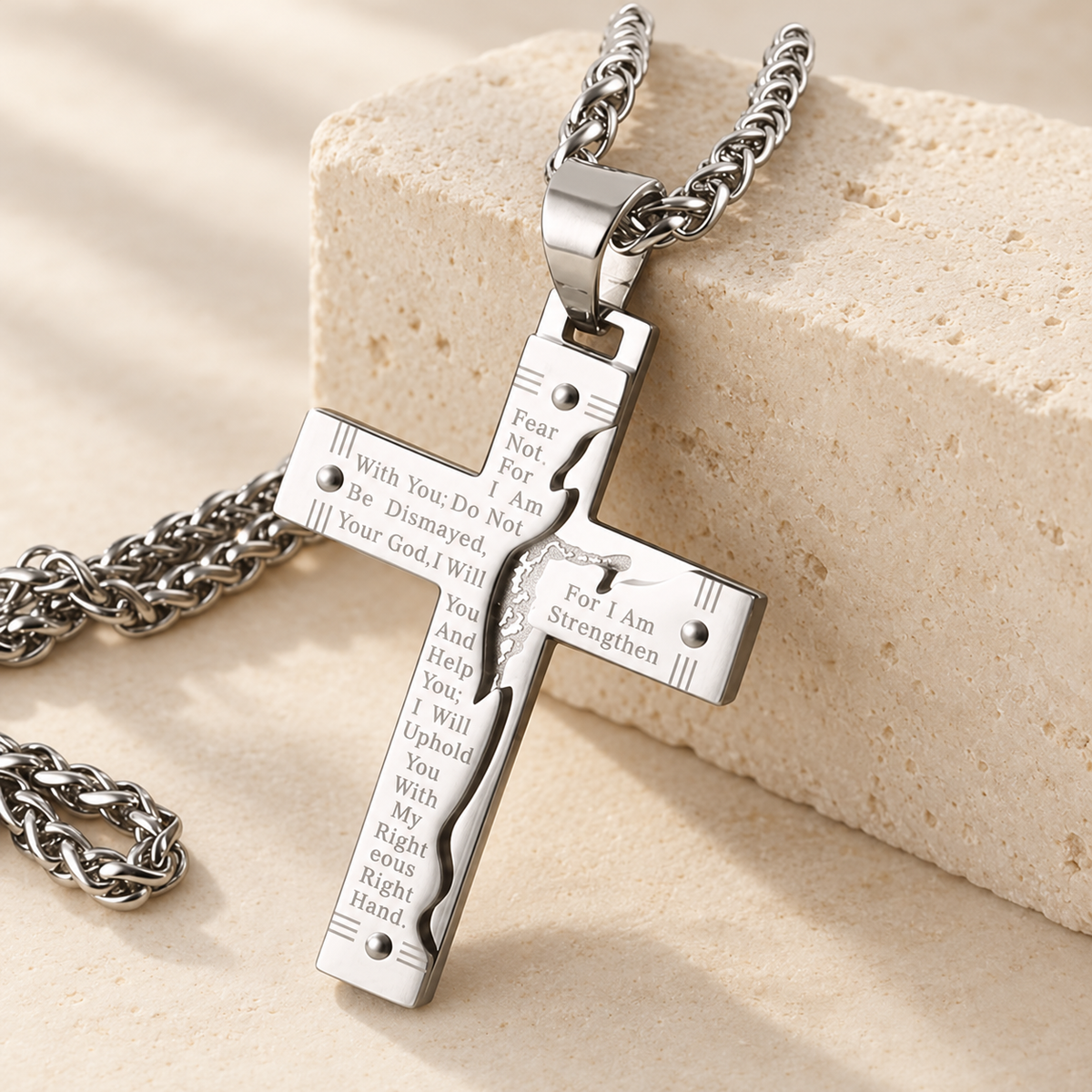 Jesus Crucifix Religion Cross Pendant Necklace