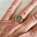 Anillo Talismán Sello de Salomón Estrella de Seis Puntas en Acero Inoxidable