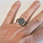 Anillo Talismán Sello de Salomón Estrella de Seis Puntas en Acero Inoxidable