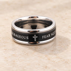 Titanium Black/Gold Cross Step Edges Rotating Ring