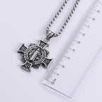 Collar con Dije de Cruz con Medalla de Protección de San Benito