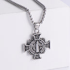 Collar con Dije de Cruz con Medalla de Protección de San Benito