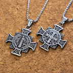 Collar con Dije de Cruz con Medalla de Protección de San Benito
