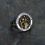 Anillo Sello con Medalla "San Cristóbal Protégenos"