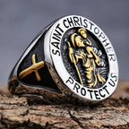 Anillo Sello con Medalla "San Cristóbal Protégenos"