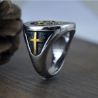 Anillo Sello con Medalla "San Cristóbal Protégenos"