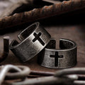 Anillo de Cruz Punk Antiguo en Acero Inoxidable