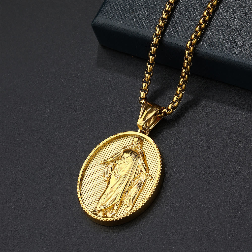 Collar de Bendición con Dije de Medallón de Jesús