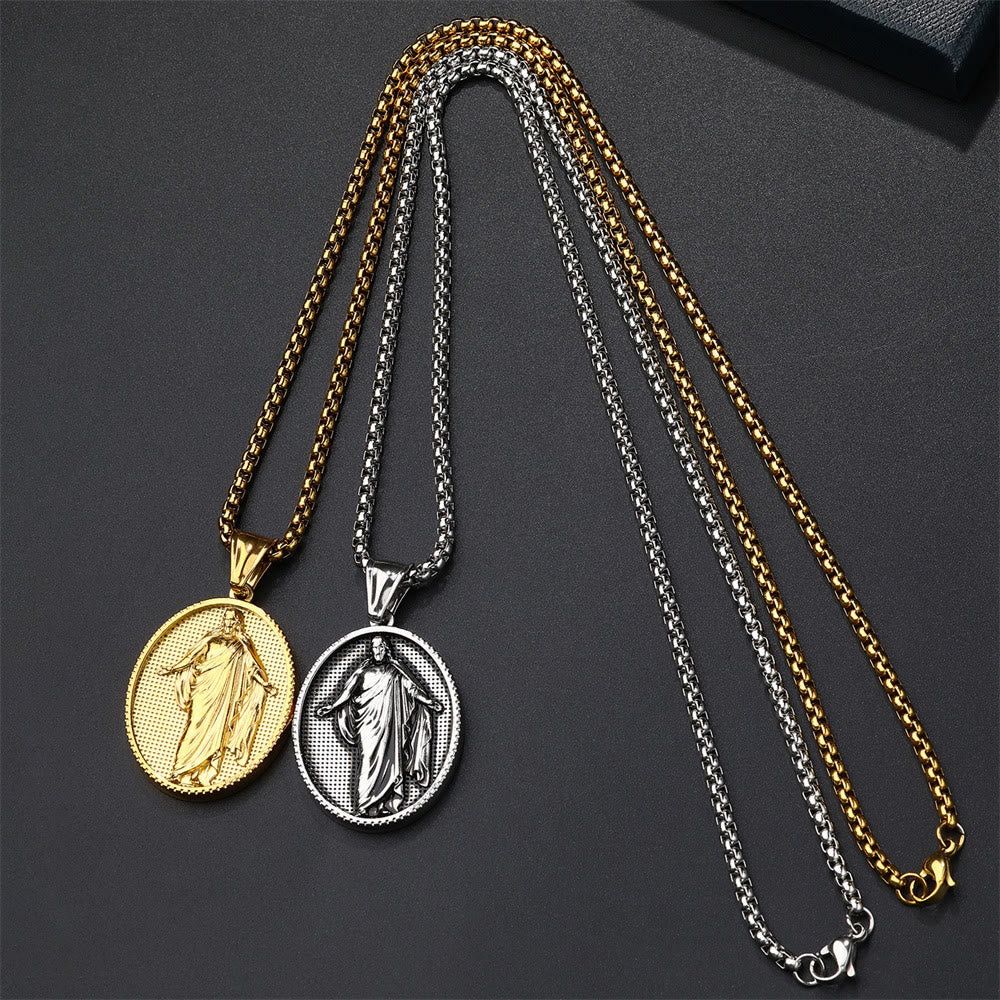 Collar de Bendición con Dije de Medallón de Jesús