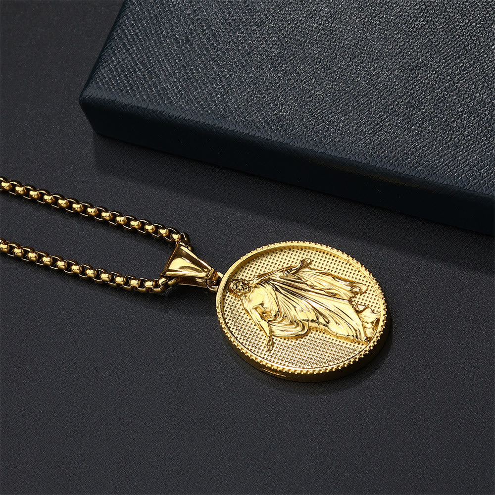 Collar de Bendición con Dije de Medallón de Jesús