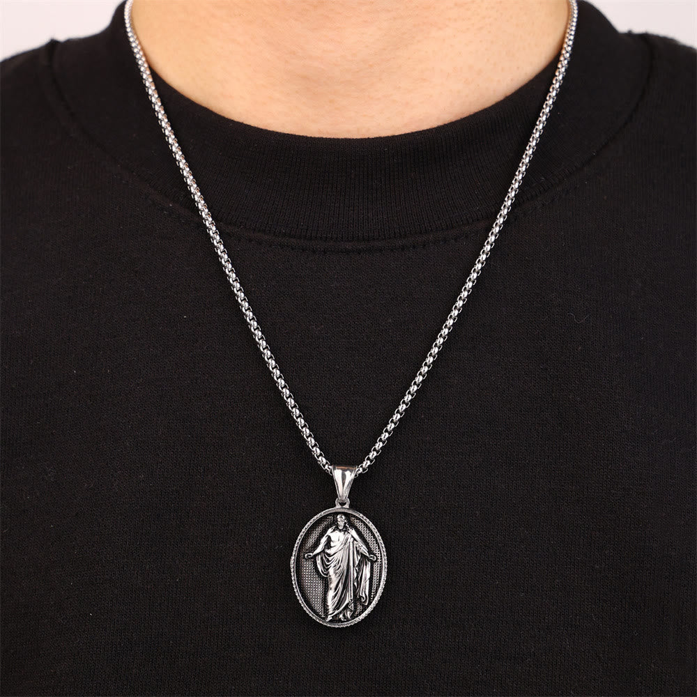 Collar de Bendición con Dije de Medallón de Jesús