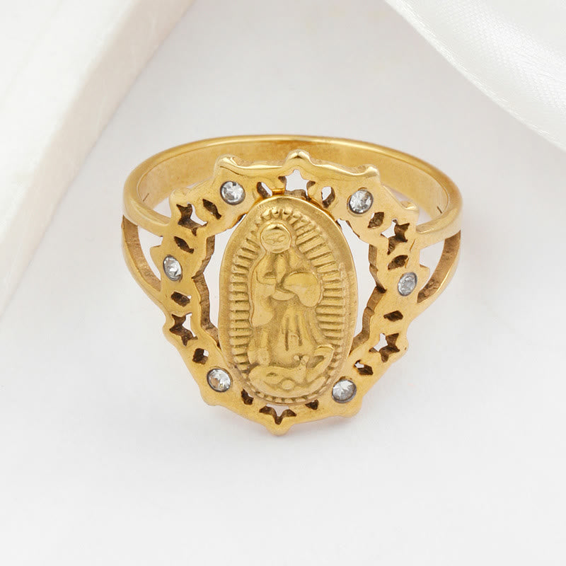 Anillo Delicado Calado de la Virgen de Guadalupe