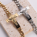 Brazalete Rígido de Oración con Crucifijo y Versículo Bíblico de Jesús
