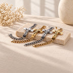 Solid Jesus Cross Bible Verse Crucifix Prayer Bangle Bracelet