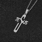 Collar de Cadena de Acero Inoxidable con Cruz de Jesucristo