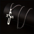 Collar de Cadena de Acero Inoxidable con Cruz de Jesucristo