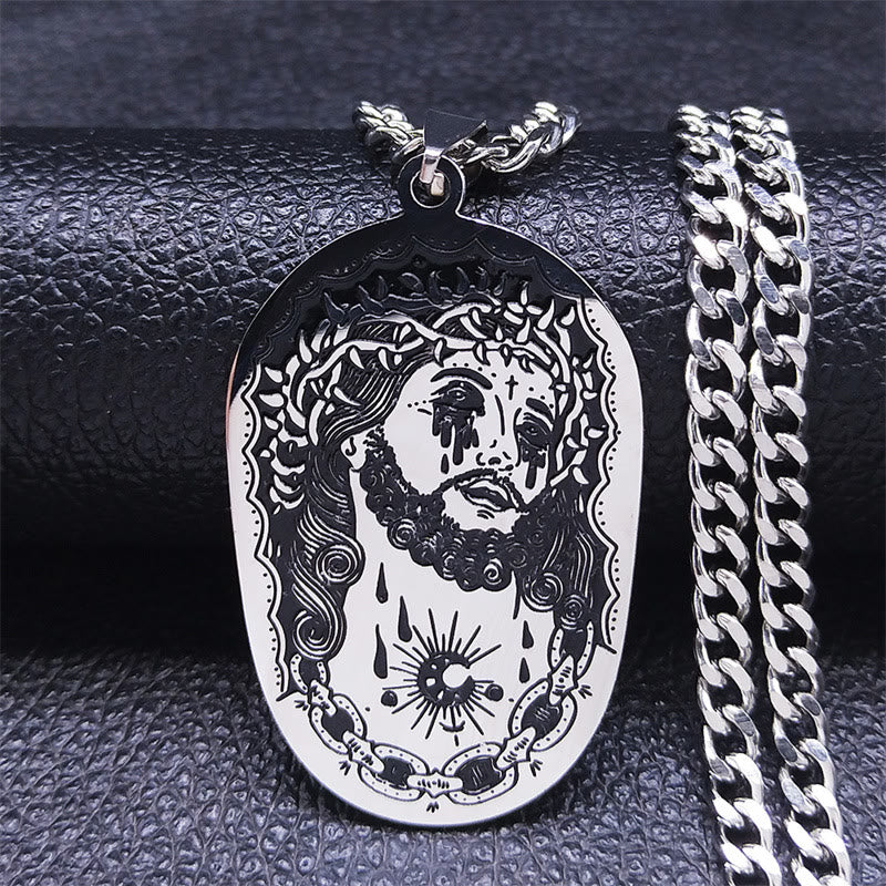 Collar de Estatua de Jesús con Corona de Espinas Multielemento